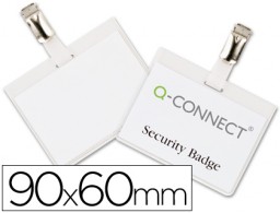 Identificador Q-Connect 90x60 mm..PVC de seguridad con pinza